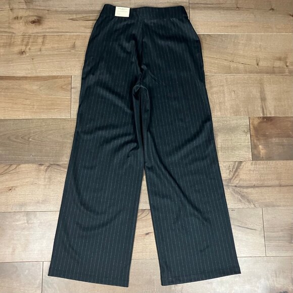 Max Studio London Women’s Size Small Black Pinstripe Wide Leg Sailor Pants NWT! - Picture 2 of 12